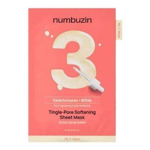 Тканевая маска для сужения пор лица Numbuzin No.3 Tingle-Pore Softening Sheet Mask 2493 фото