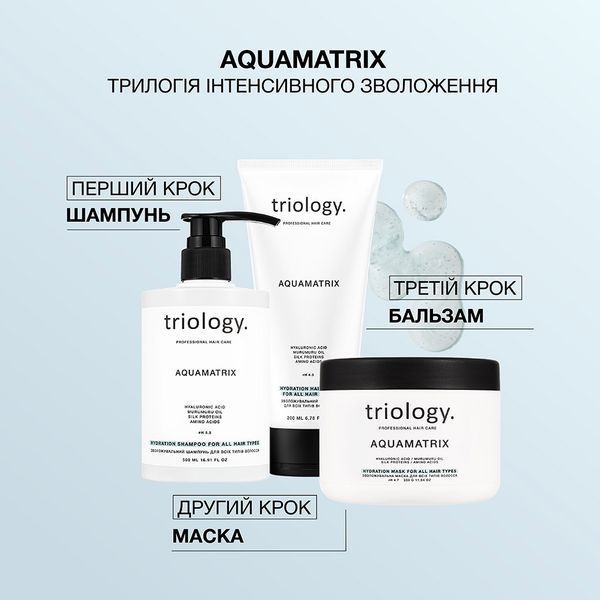 Зволожувальна маска Triology Aquamatrix для всіх типів волосся 330 мл 2954 фото