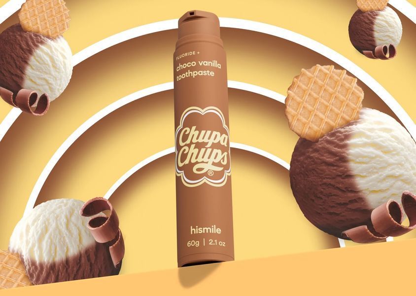 Зубна паста зі шоколадно-ванільним смаком hismile Chupa Chups Choco Vanilla Toothpaste 2345 фото