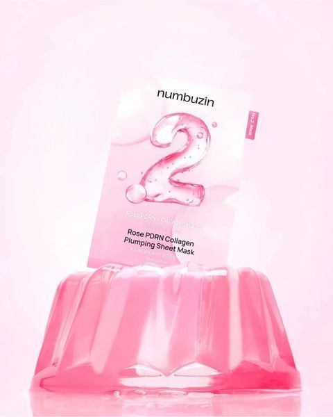Разглаживающая тканевая маска для лица с коллагеном и пептидами Numbuzin №2 Rose PDRN Collagen Plumping Sheet Mask 2245 фото