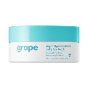 Патчи для кожи вокруг глаз с экстрактом зелёного винограда THANK YOU FARMER Grape Aqua Hyaluron Biome Jelly Eye Patch, 60 pcs  1980 фото