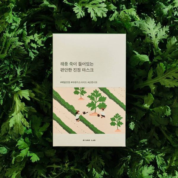 Заспокійлива маска з морським полином ROUND LAB Mugwort Calming Mask Sheet  1005 фото