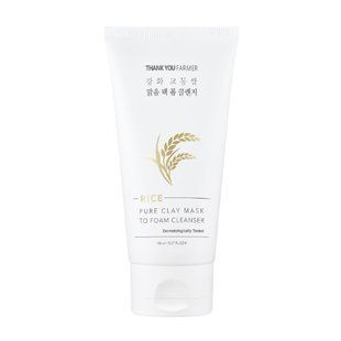 THANK YOU FARMER Rice Pure Clay Cleanser 150 ml Пінка для вмивання з екстрактом  рису та каоліном 453 фото