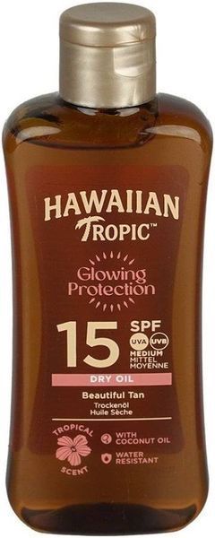 Суха олійка для засмаги SPF 15 Hawaiian Tropic Glowing Protection Dry Oil 100 мл  2622 фото