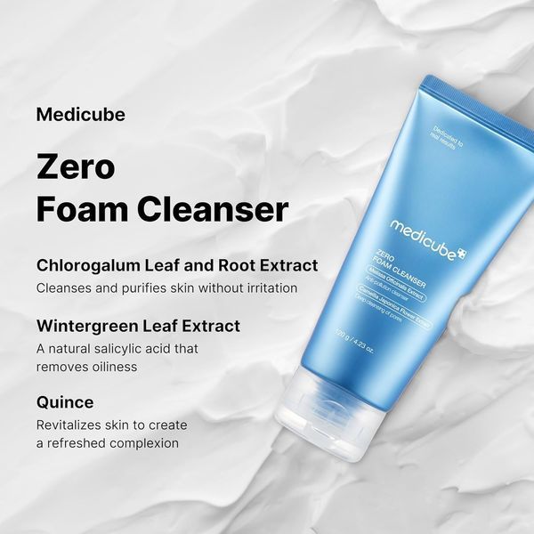 Пенка с экстрактом мелиссы для глубокого очищения пор Medicube Zero Foam Cleanser, 120 мл 2738 фото